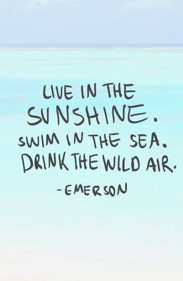 LIVE IN THE SUNSHINE. SWIM IN THE SEA. DRINK THE WILD AIR.