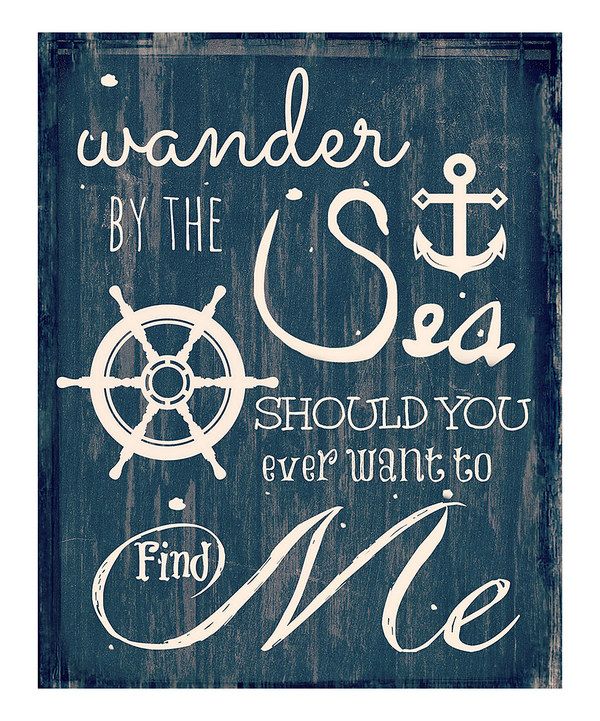 Fusion Arts by Brandi Fitzgerald Rustic Blue ‘Wander By The Sea’ Wall Art