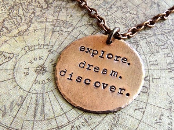 Explore Dream Discover Necklace  Travel Jewelry  Travel Gift | Etsy