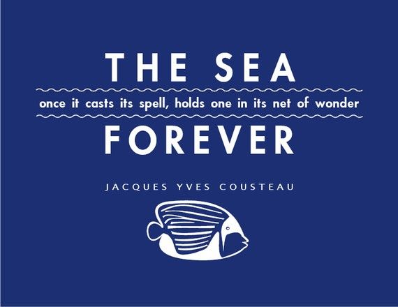 Beach Decor the Sea Jacques Cousteau Quote – Etsy