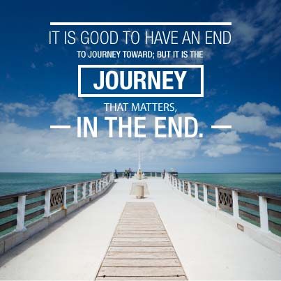 But it is the journey that matters in the end.